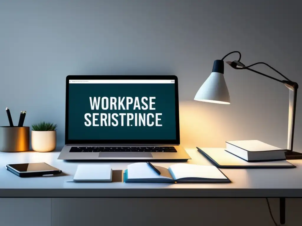 Espacio de trabajo minimalista y moderno Preparación adecuada para exámenes universitarios en un espacio de trabajo minimalista y moderno