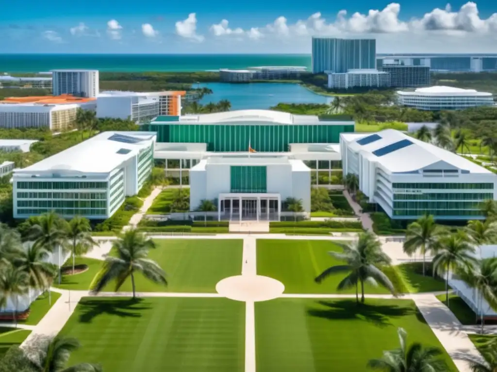 Universidad de Miami, campus desde el aire Universidad de Miami: Admisiones selectivas y educación de calidad