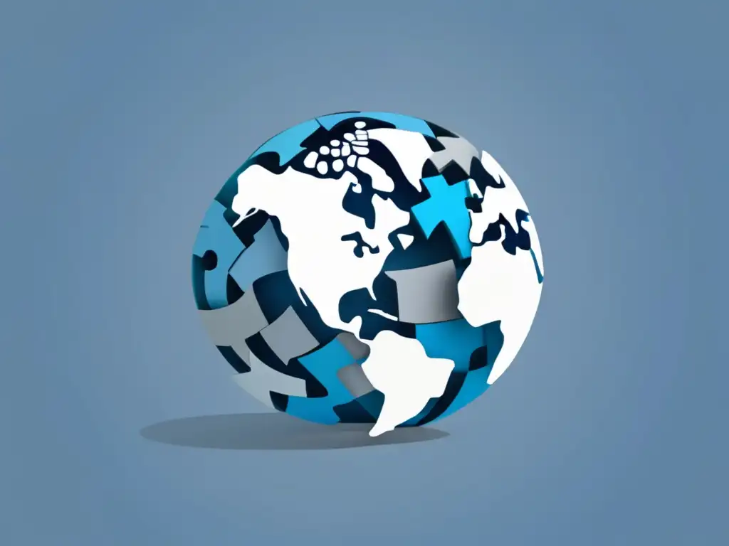 Globo educativo interconectado Preparación admisiones universidades internacionales: imagen de un globo de puzzle conectado simbolizando colaboración global
