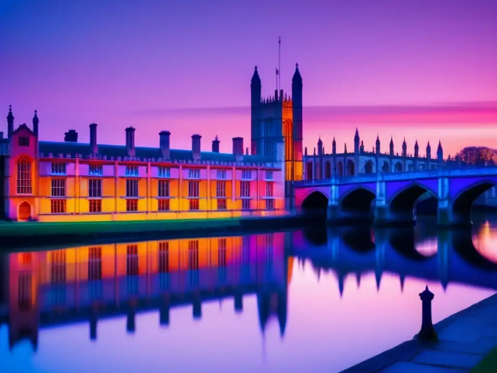 Skyline de Cambridge al anochecer Preparación admisiones universitarias Cambridge: Skyline Cambridge al atardecer, edificios históricos, río Cam
