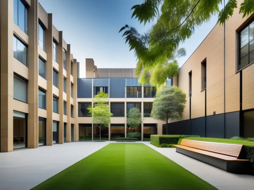 Patio sereno en la Universidad de Melbourne Admisiones universitarias en Melbourne: Tradición y modernidad combinadas