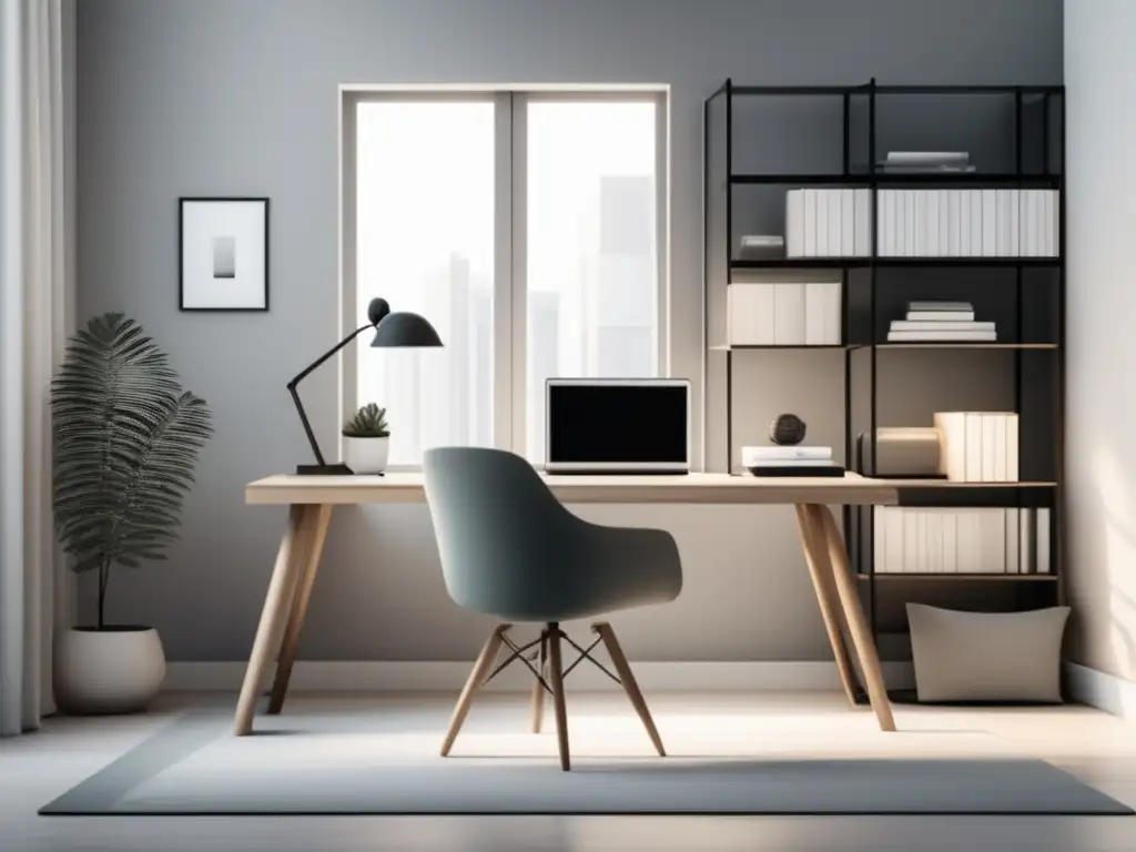 Entorno de estudio minimalista y moderno Ambiente de estudio minimalista y moderno para mejorar el rendimiento académico con tecnología educativa