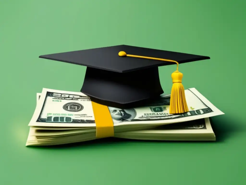 Graduación y dinero: símbolos de logro y apoyo financiero Graduación con apoyo económico para educación universitaria