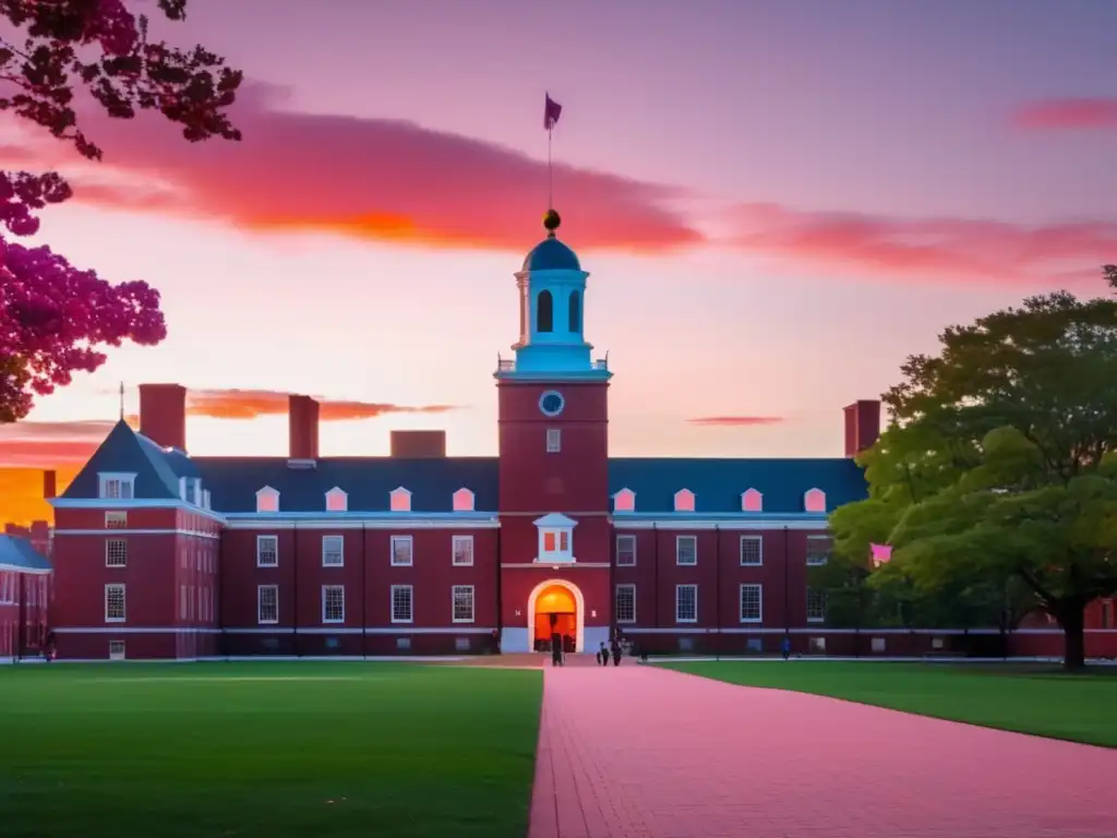 Atardecer en Harvard: Belleza y conocimiento Universidad de Harvard al atardecer, impacto caso discriminación admisiones