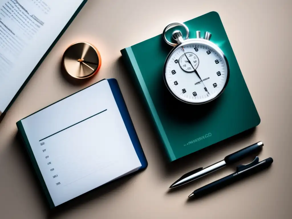 Equilibrio entre deporte y educación Preparación SAT y ACT para atletas, imagen minimalista y moderna con stopwatch y libro