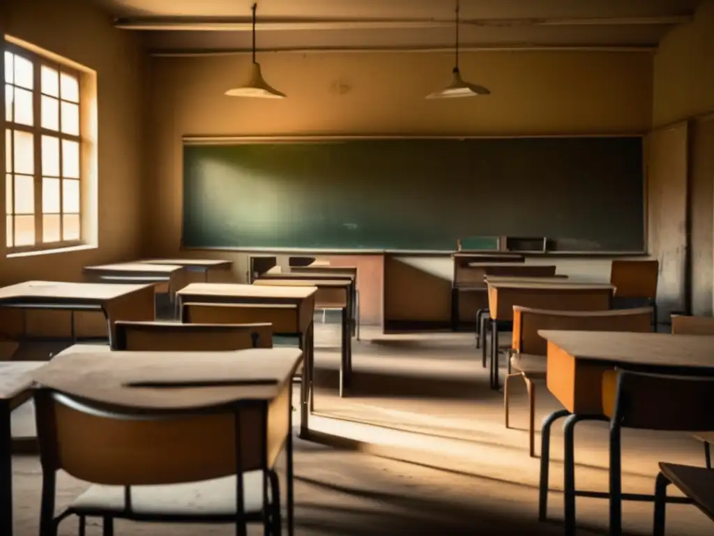 Educación precaria: falta de recursos y ambiente desafiante Aula desfavorecida con escasos recursos y ambiente desafiante para estudiantes desfavorecidos - Orientación vocacional para estudiantes desfavorecidos