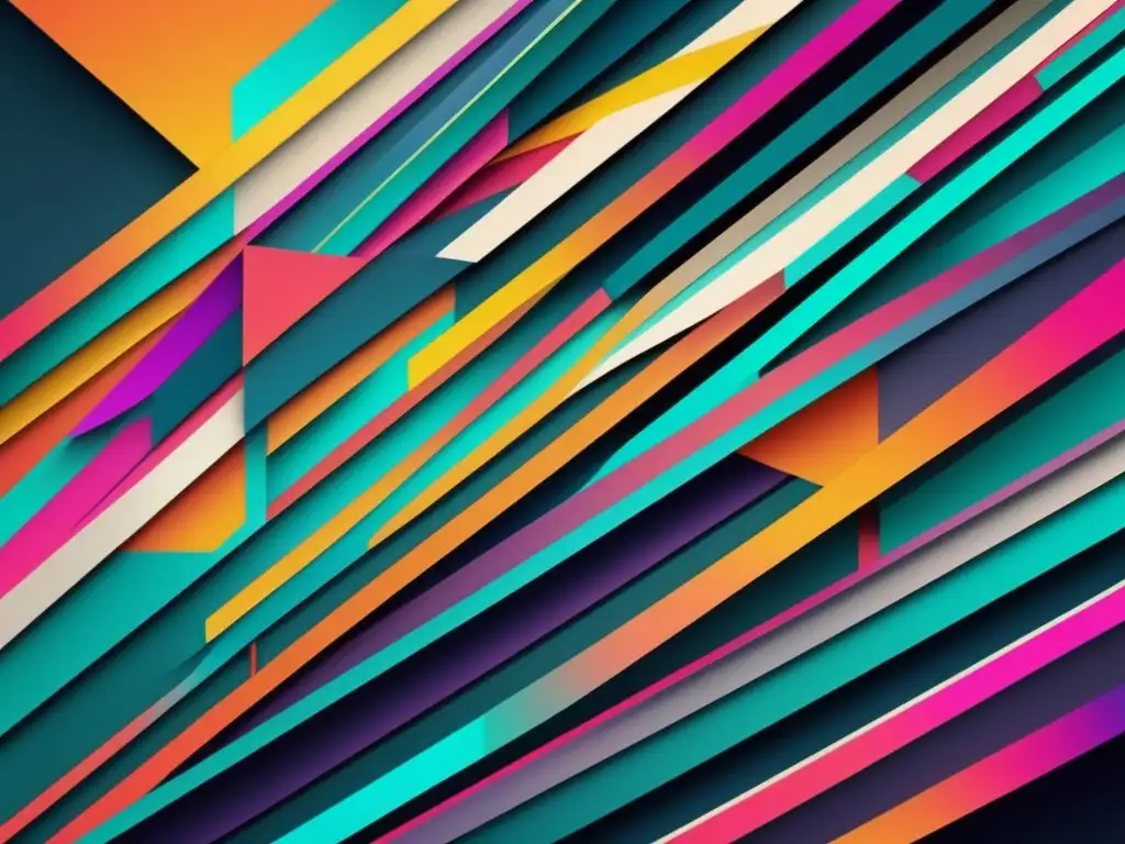 Arte abstracto dinámico y vibrante Elección de profesión basada en talentos y pasiones: diseño abstracto vibrante y dinámico en 8k con líneas y formas geométricas entrelazadas y colores audaces