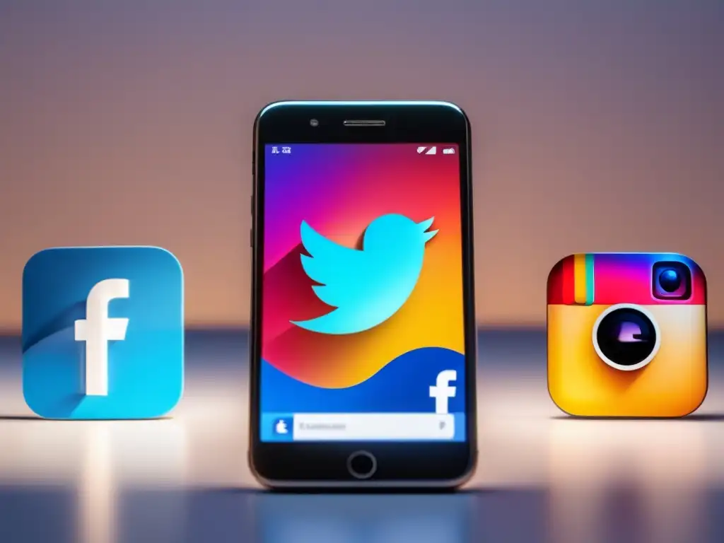 Smartphone con apps de redes sociales y becas universitarias Descubrir becas universitarias en redes sociales