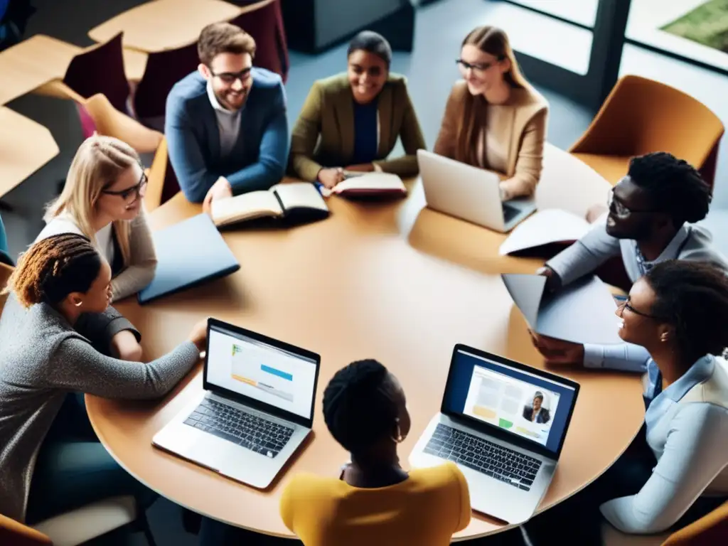 Estudiantes universitarios colaborando Beneficios aprendizaje colaborativo universidades