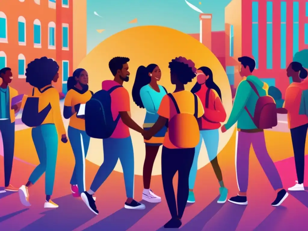 Estudiantes unidos en un campus universitario Beneficios de las becas universitarias: Estudiantes unidos por un futuro brillante y transformador