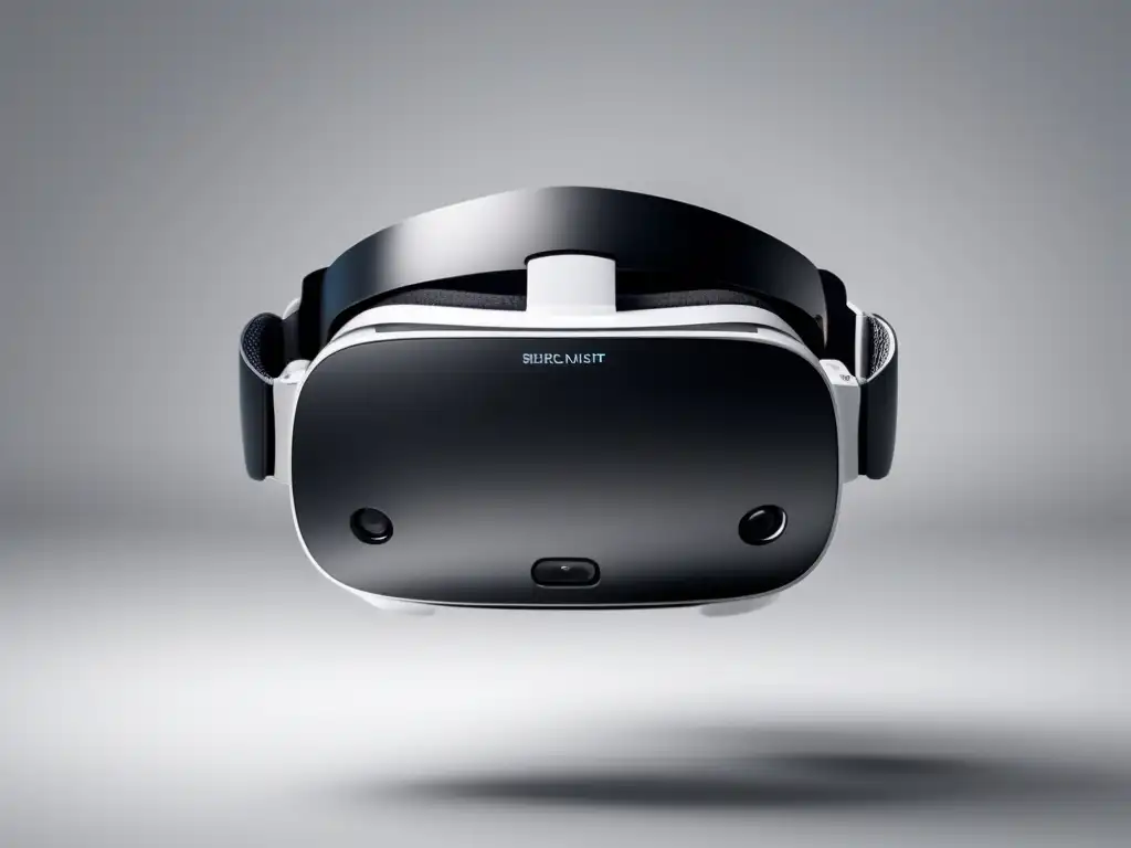 Auriculares de realidad virtual modernos y elegantes Beneficios Realidad Virtual en Exámenes de Admisión: Headset VR avanzado, elegante y detallado en fondo blanco