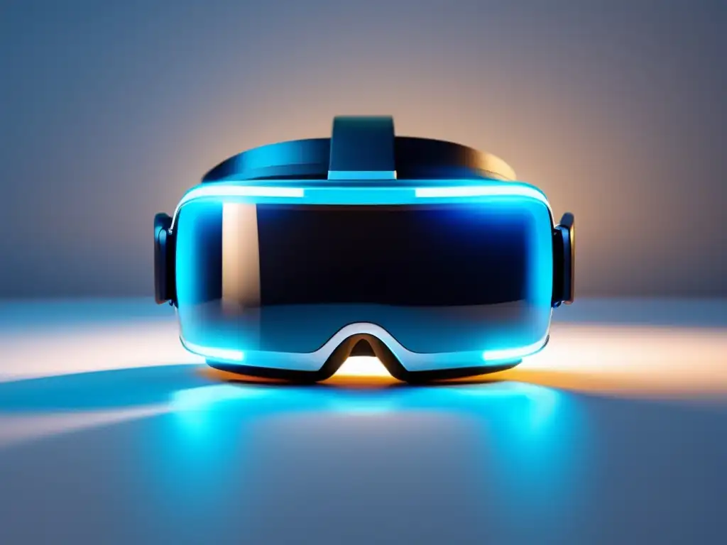 Experiencia inmersiva de realidad virtual en universidades Beneficios de realidad virtual en tours universitarios: imagen inmersiva de casco futurista con ambiente universitario vibrante