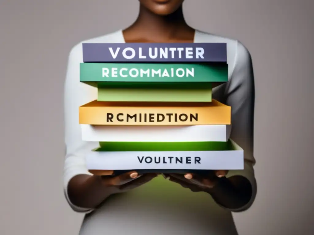 Red de voluntariado influyente Beneficios del voluntariado en admisiones universitarias: persona sosteniendo cartas de recomendación de distintas experiencias voluntarias