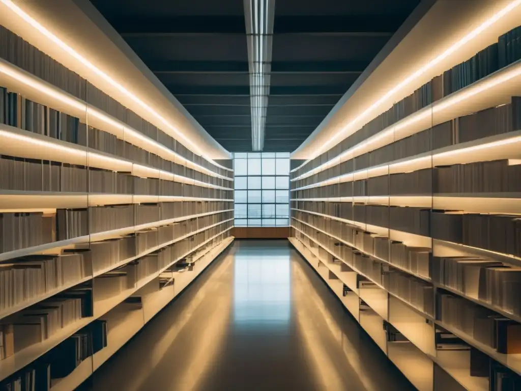 Biblioteca universitaria moderna y minimalista Biblioteca universitaria moderna con estantes blancos organizados y luz natural - Mejores consejos para ensayo universitario