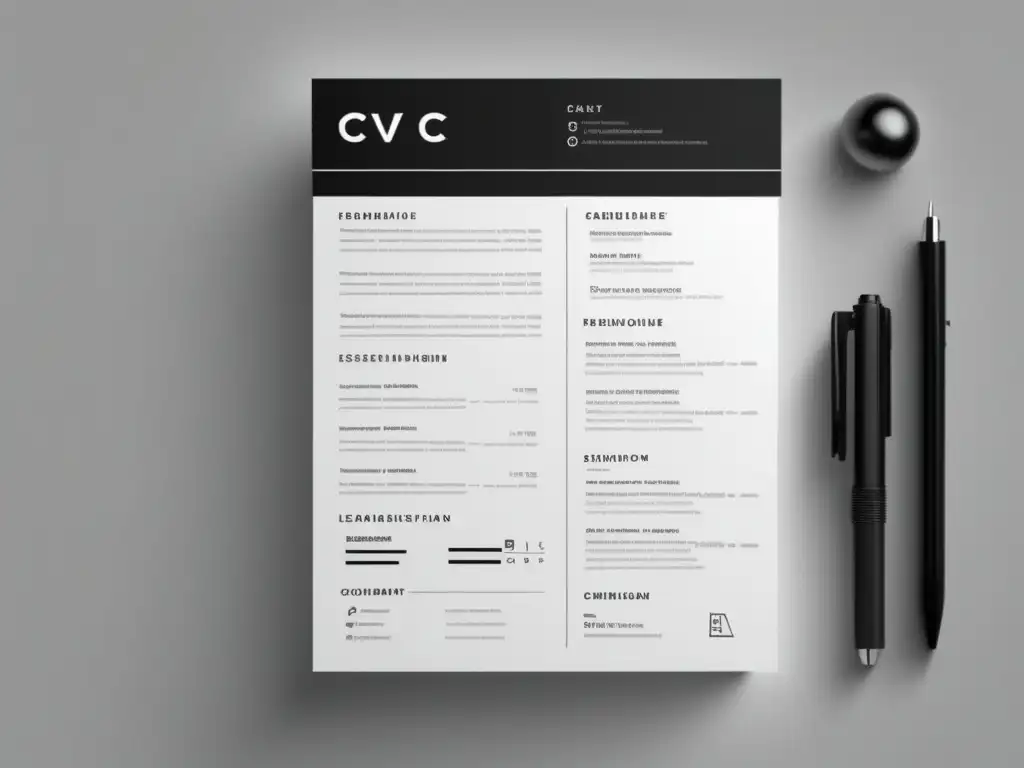 CV moderno y minimalista CV blanco y negro, diseño moderno y minimalista