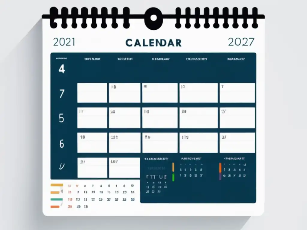 Calendario minimalista y organizado Calendario minimalista con etiquetas de tareas y plazos