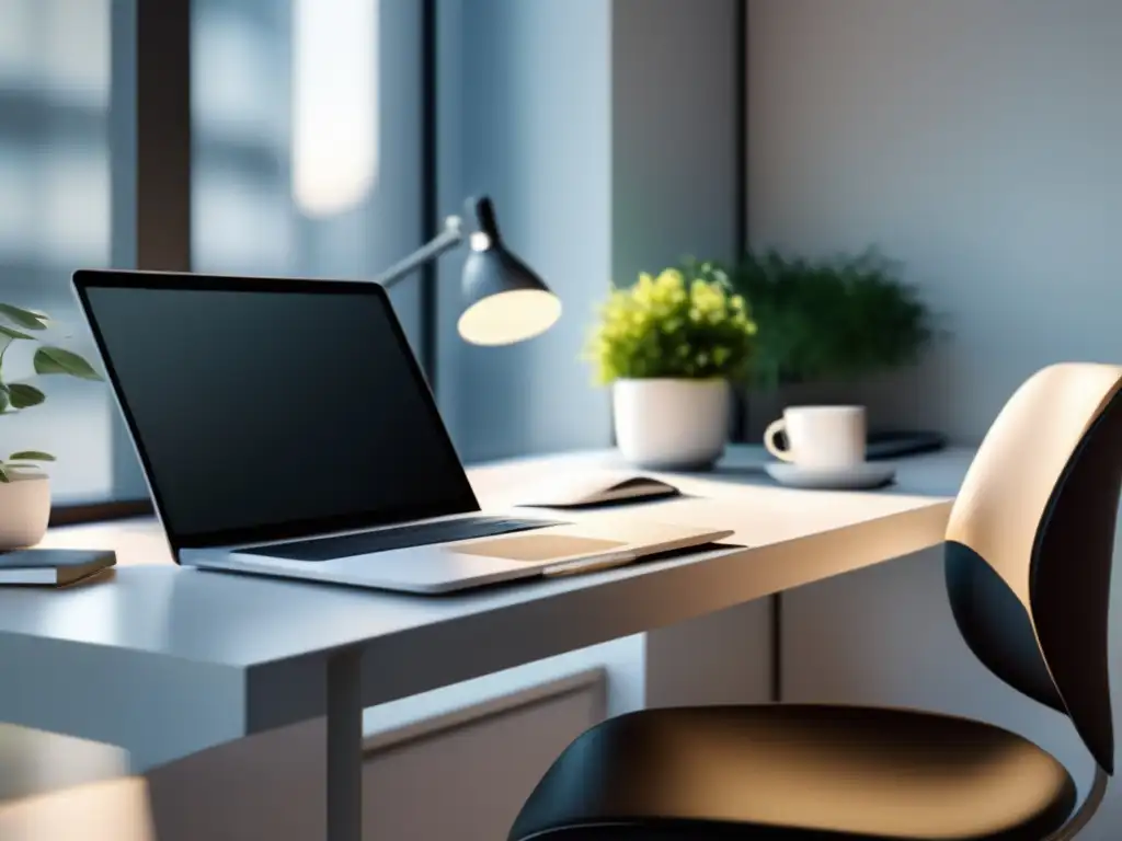 Espacio de trabajo minimalista y moderno Preparación cambio universitario: espacio de trabajo minimalista, organizado y adaptable