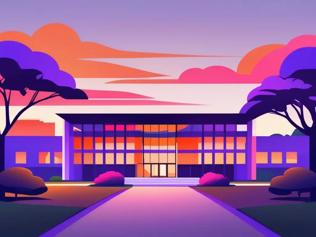 Campus universitario al atardecer Campus universitario al atardecer: admisiones universitarias estratégicas