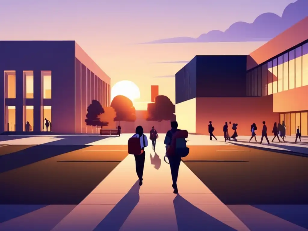 Campus universitario al atardecer Campus universitario al atardecer: Estrategias para adaptarse a la independencia universitaria