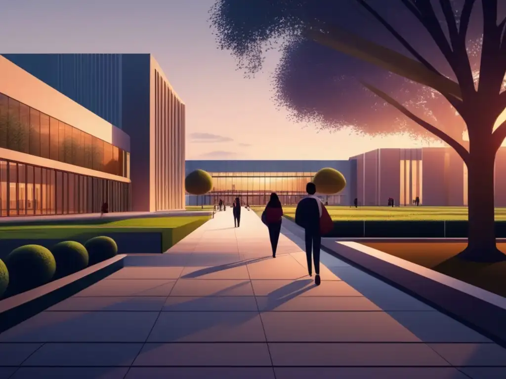Campus universitario al atardecer Campus universitario al atardecer - Privacidad notas y evaluaciones universitarias