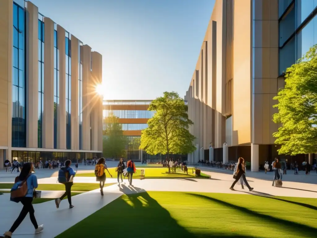 Campus universitario vibrante y moderno Campus universitario: Préstamos estudiantiles, impacto financiero futuro