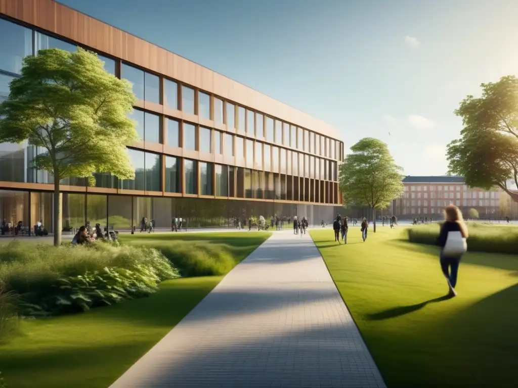 Campus universitario moderno en Copenhague Campus universitario moderno en Copenhague, con ambiente vibrante y fusión entre tradición y progreso - Proceso admisiones universitarias Copenhague