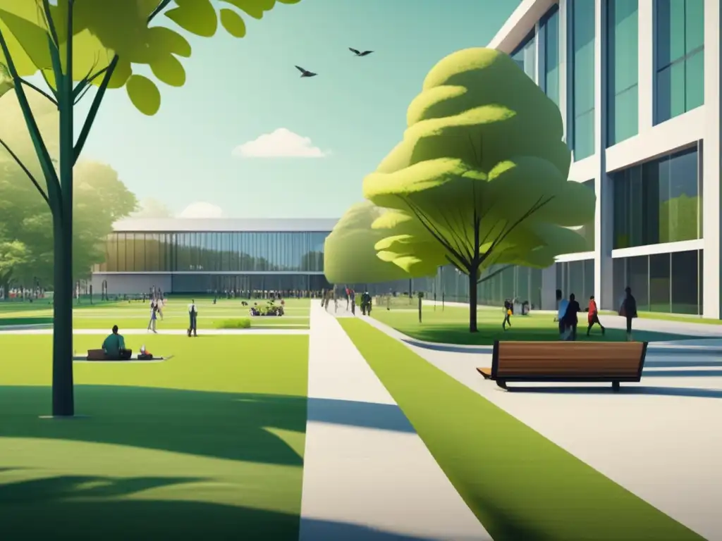 Campus universitario moderno y vibrante Campus universitario moderno y vibrante