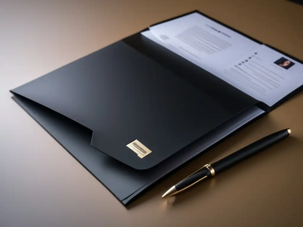 Carpeta de portafolio minimalista y elegante Carpeta de portafolio minimalista y sofisticada, con documentos organizados y estrategias para destacar en admisiones universitarias