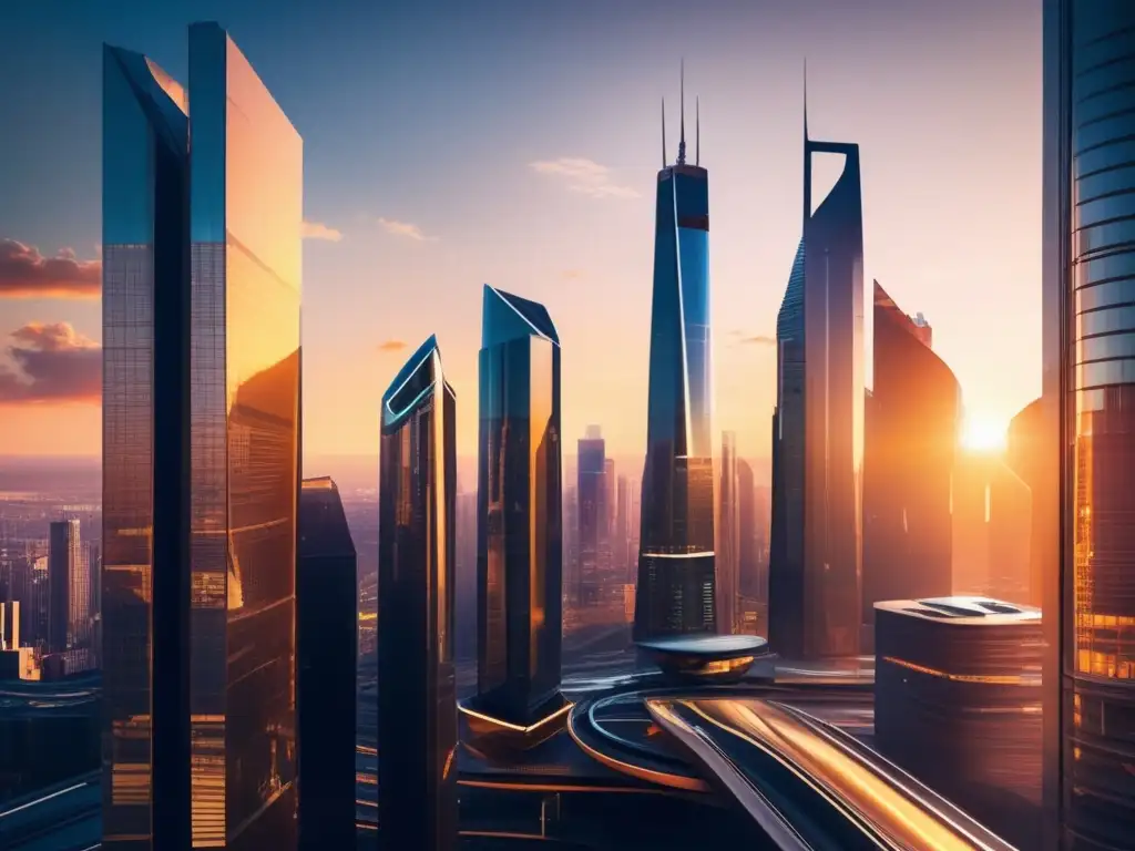 Ciudad futurista al atardecer, innovación y tecnología Carreras emergentes: Criterios de admisión en un mundo innovador y tecnológico