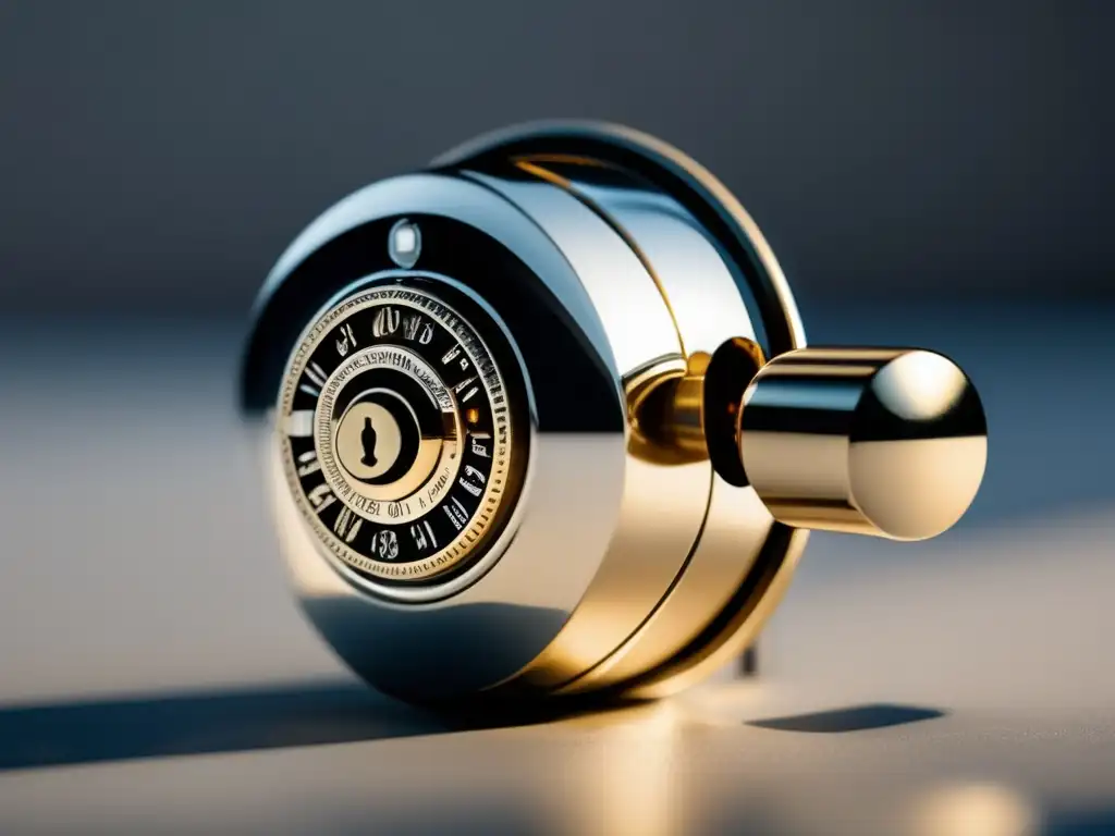Cerradura moderna de metal con dial de combinación Cerradura moderna con detalles precisos