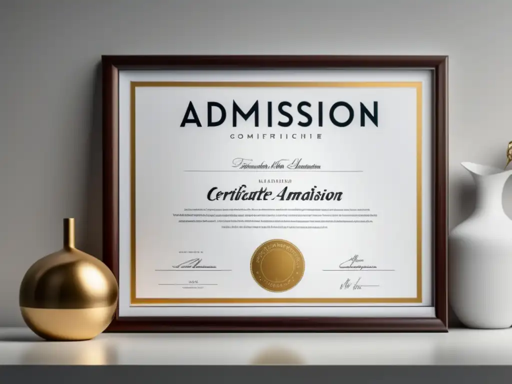 Certificado de admisión universitaria elegante y moderno Certificado de admisión universitaria: Proceso de admisiones universitarias exitosas