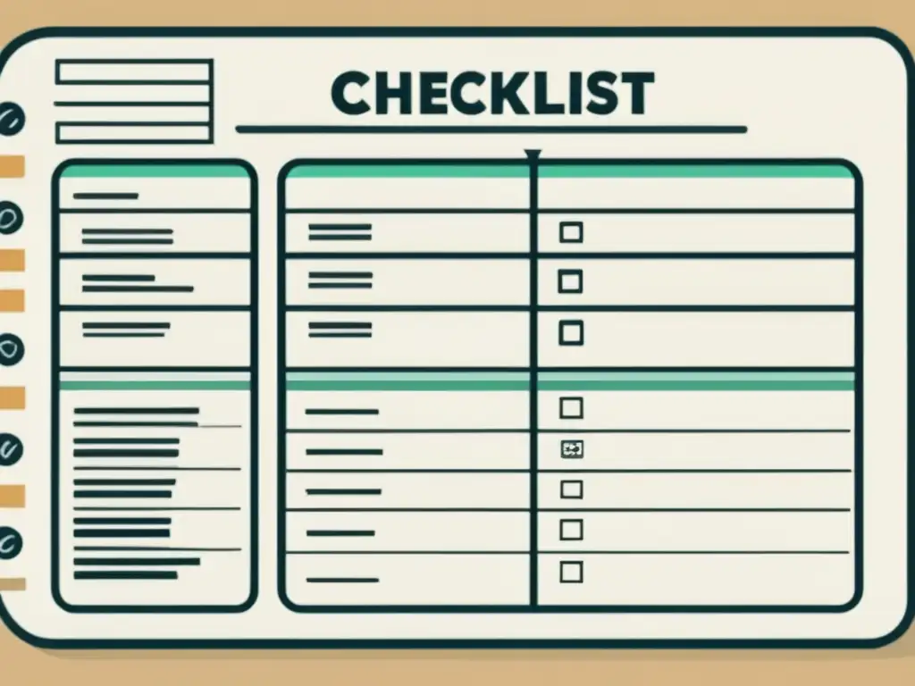 Checklist moderno y organizado Checklist completo para admisiones universitarias de maestría