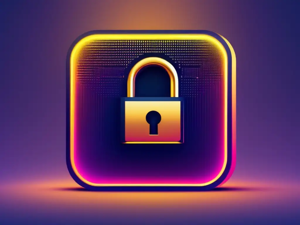 Cerradura digital de seguridad Ciberseguridad en admisiones universitarias: diseño minimalista y sofisticado de un mecanismo de bloqueo digital con formas geométricas y fondo azul