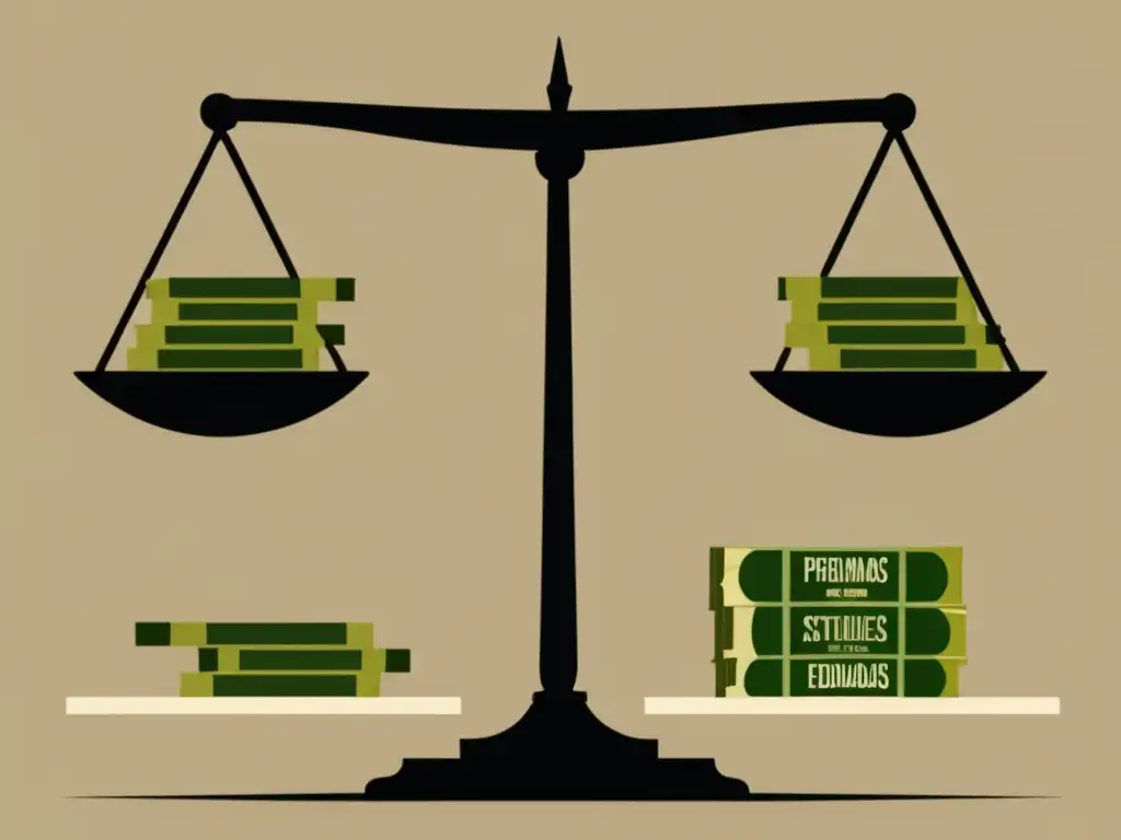 Comparación Préstamos Estudiantiles Federales vs Privados Comparativa préstamos estudiantiles federales vs privados - Escala con dinero simbolizando las ventajas y riesgos de los préstamos