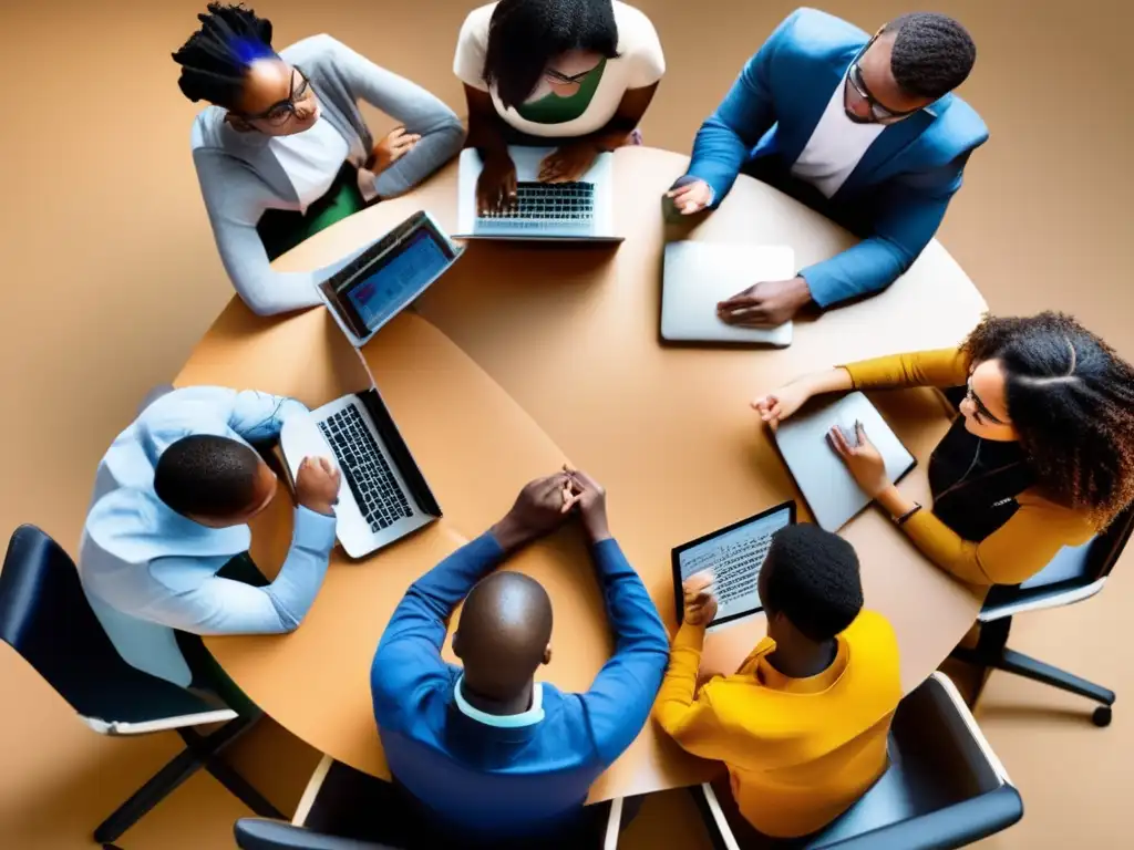 Estudiantes universitarios colaborando Competencias blandas en admisiones universitarias - Estudiantes universitarios colaborando en proyecto