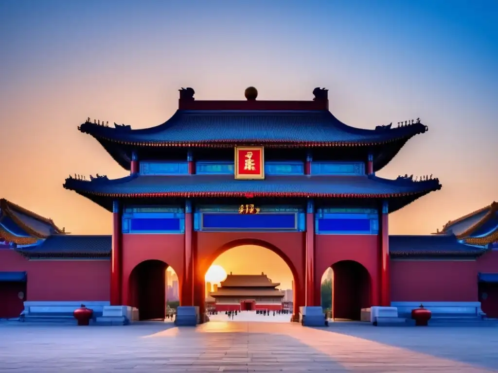 Puerta principal de la Universidad de Beijing al atardecer Admisión universidad Beijing: Guía completa - Puerta principal de la Universidad de Beijing al atardecer, símbolo de belleza y prestigio