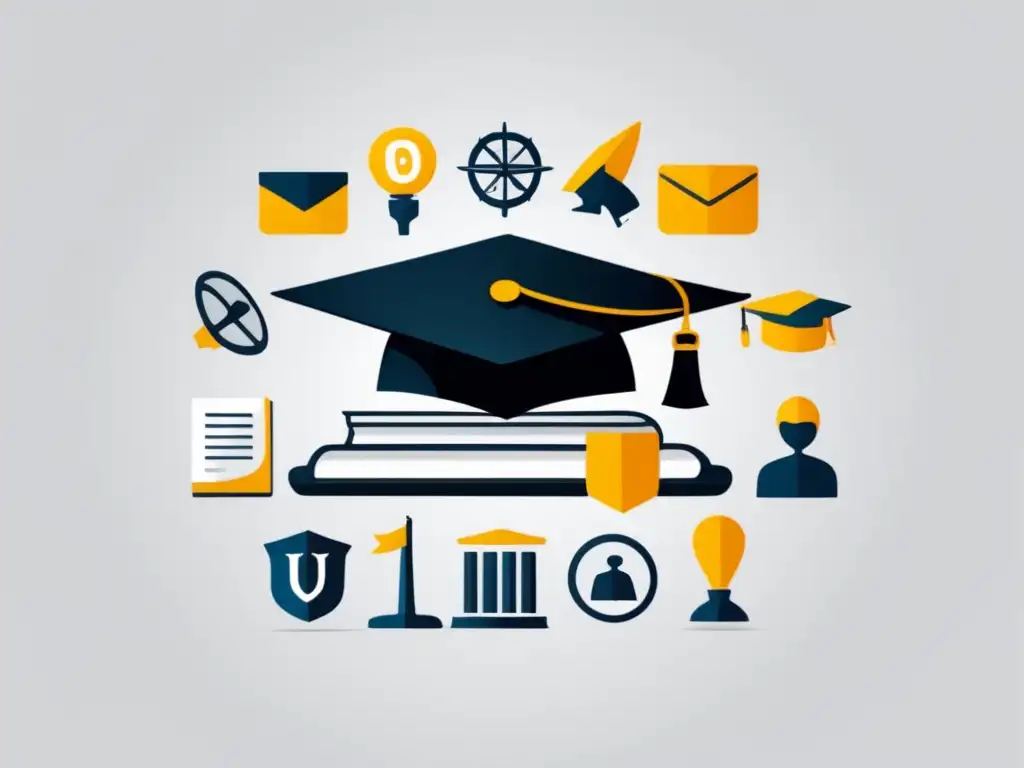 Iconos de admisiones universitarias internacionales Consejos para admisiones universitarias internacionales en una imagen 8k con diseño limpio y minimalista