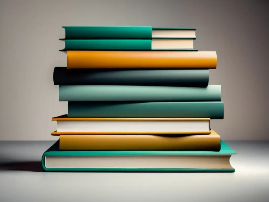 Libros especializados y guías Consejos para aplicar a Harvard: imagen minimalista de una pila de libros, algunos de pie y otros apoyados
