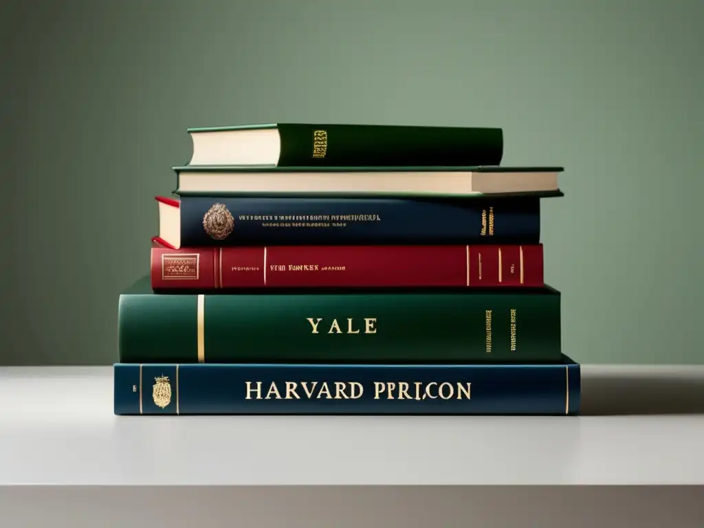 Pila de libros de universidades Ivy League Consejos para aplicar a Harvard: libros universitarios Ivy League
