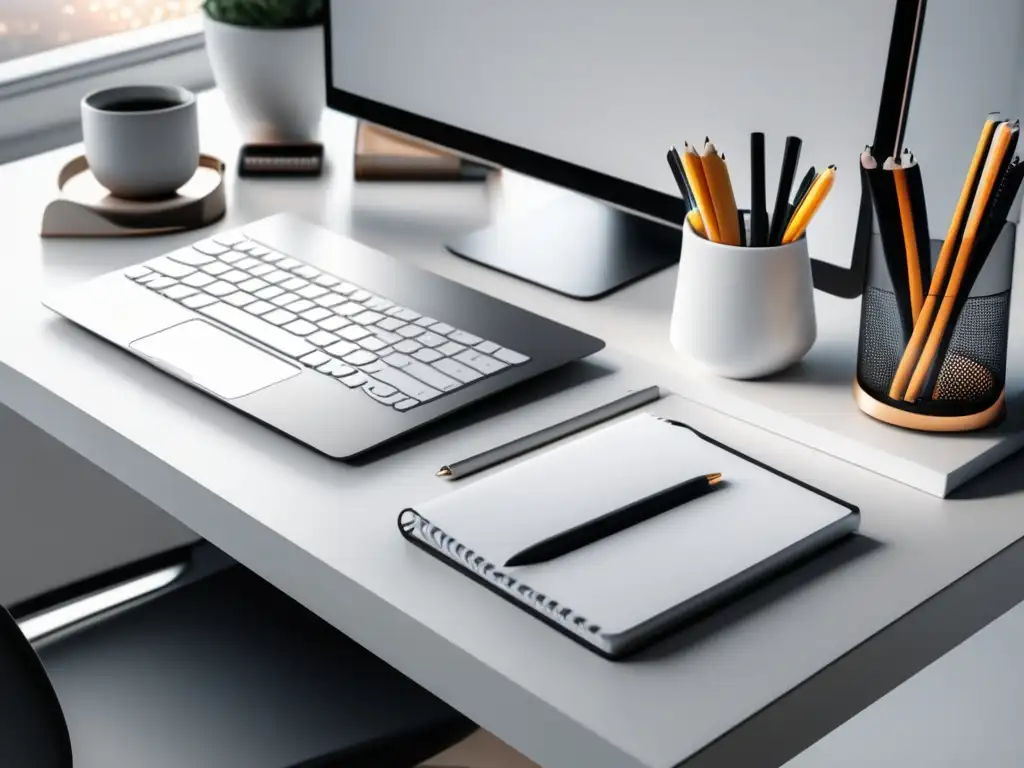 Espacio de trabajo minimalista Consejos para mentalidad preuniversitaria exitosa en un espacio de trabajo minimalista
