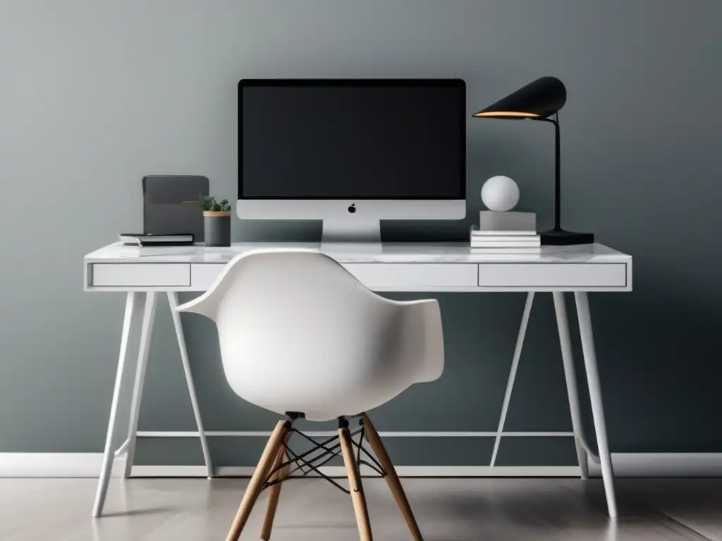 Espacio de trabajo minimalista y moderno Consejos para preparación universitaria: Espacio de trabajo moderno y minimalista con vista a un parque sereno