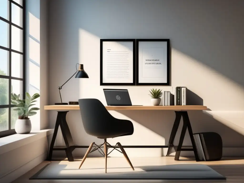 Espacio de estudio sereno y minimalista Consejos para equilibrar vida social y preparación universitaria en un entorno de estudio sereno, minimalista y moderno