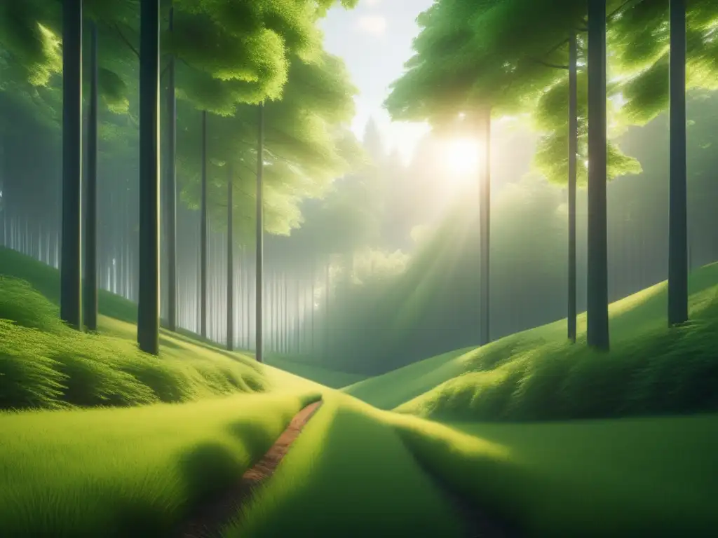 Diseño minimalista y ecológico en universidad Criterios ecológicos en admisiones universitarias: Naturaleza y arquitectura moderna se fusionan en imagen 8k