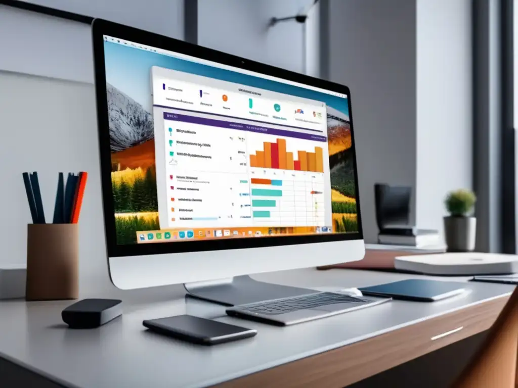 Escritorio moderno y organizado con horario de estudio Cronograma de estudio para exámenes de admisión en un escritorio moderno y organizado