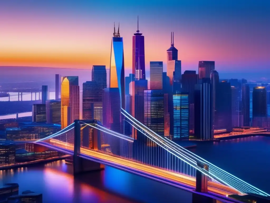 Ciudad nocturna vibrante con estudiantes internacionales Adaptación cultural estudiantes internacionales en metrópoli vibrante con estudiantes explorando paisaje urbano