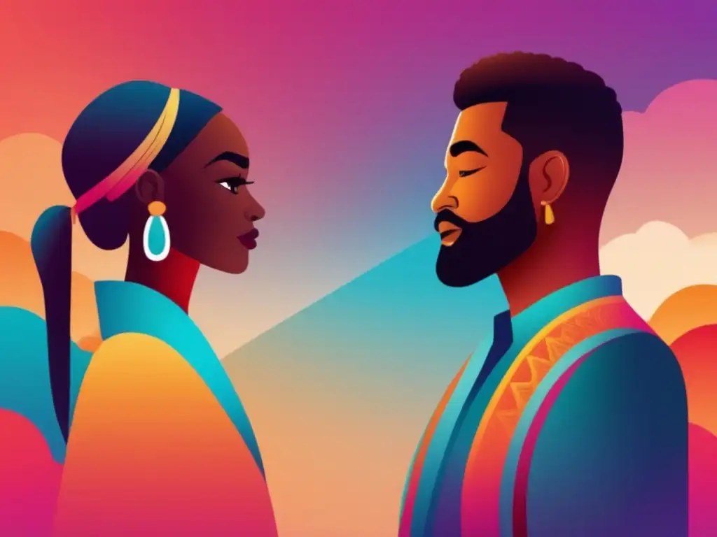 Consecuencias de la adaptación cultural Adaptación cultural al estudiar en el extranjero: ilustración de dos personas de diferentes culturas, una adaptándose exitosamente y otra con dificultades, transmitiendo la importancia de comprender y abrazar la diversidad