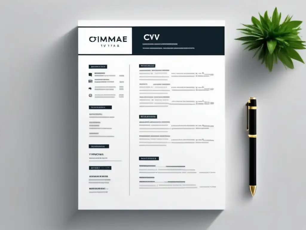 CV organizado y profesional CV destacado muestra importancia en admisiones universitarias