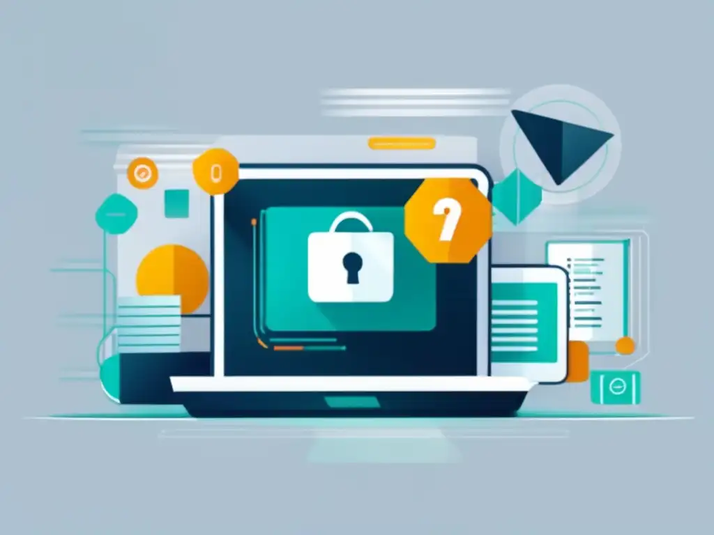 Protección de datos en exámenes digitales Protección de datos en exámenes digitales: ilustración minimalista y moderna que representa la seguridad de la información
