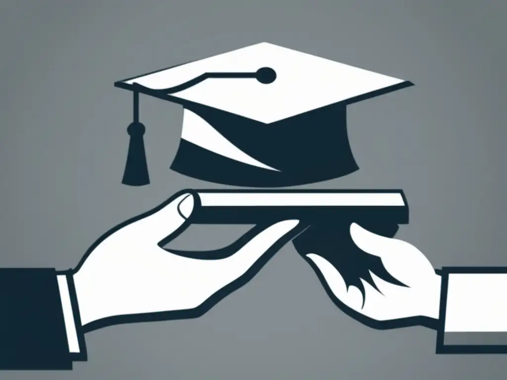 Mano federal vs Diferencias préstamos federales y privados estudiantes: Manos contrapuestas, una con símbolos de educación y otra con símbolos de carga financiera