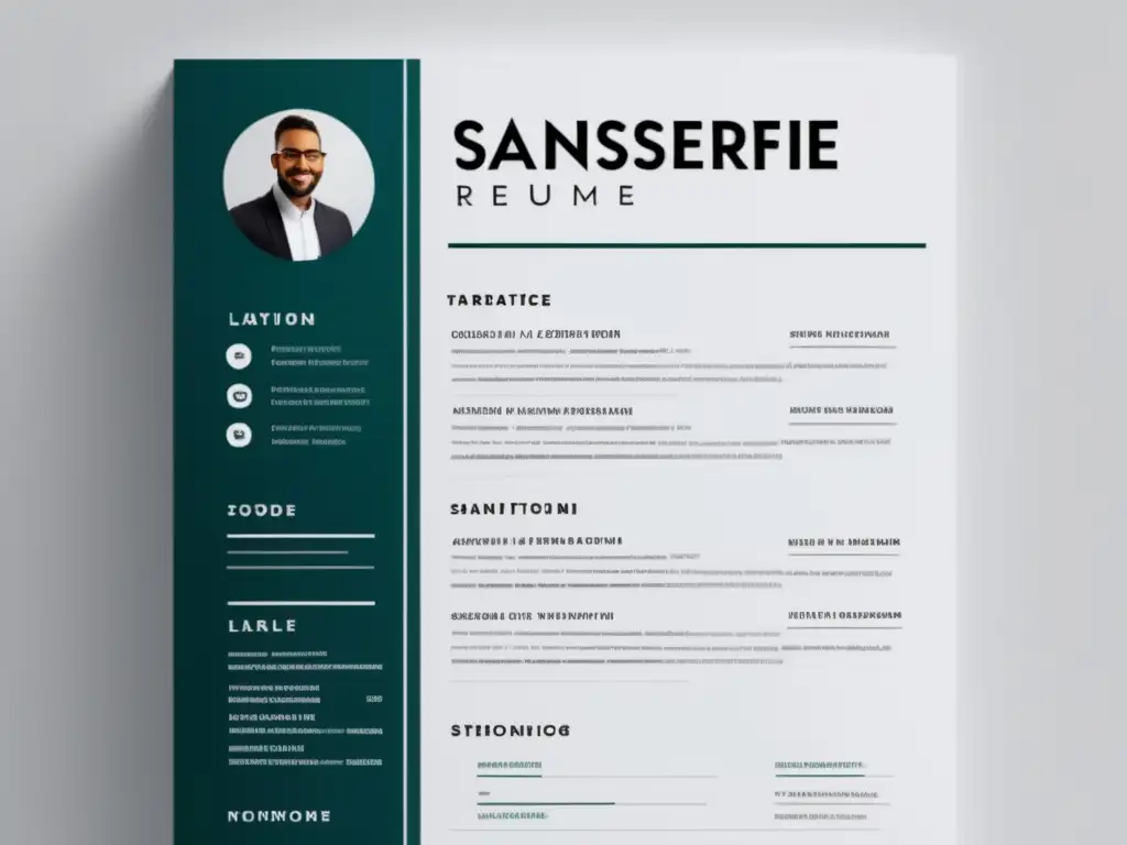 Diseño moderno de currículum minimalista Diseño de currículum minimalista y moderno con secciones claramente etiquetadas y formato legible